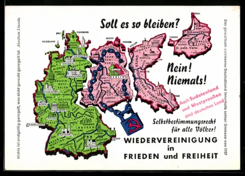 AK Anti-Sowjetischer Aufruf zur Wiedervereinigung Deutschlands