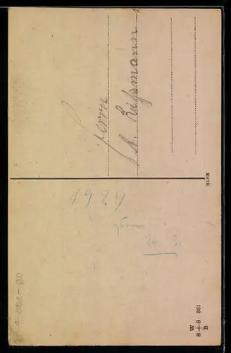 AK Herr mit Rosenstrauss am Telefon