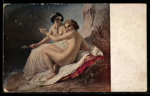 Künstler-AK sign. T. Néff: Baigneuses