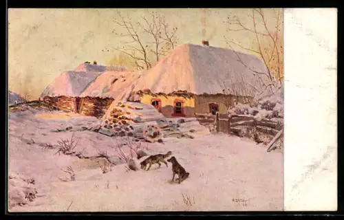 Künstler-AK sign. N. Doubsovskoy: Soir d`hiver