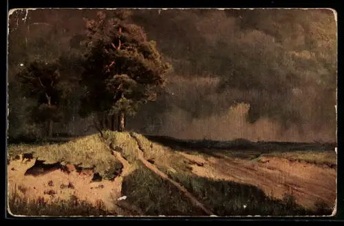 Künstler-AK sign. M. Karjakin: Avant l`orage