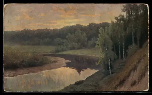 Künstler-AK sign. E. Volkow, Rivière