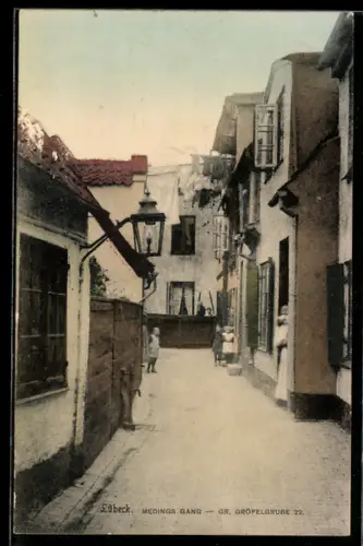 AK Lübeck, Medings Gang, Strasse Gr. Gröpelgrube 22