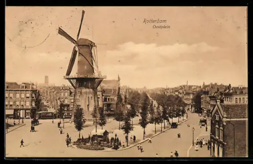 AK Rotterdam, Oostplein, Windmühle