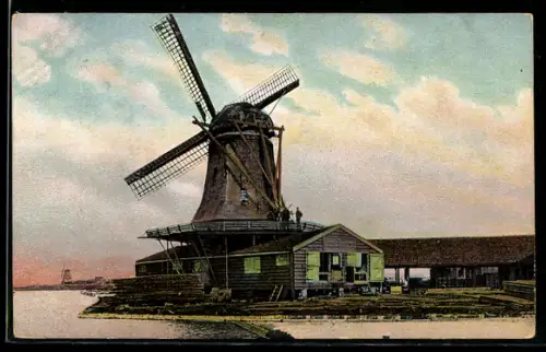 AK Zaandam, Houtzaagmolen bij Zaandam