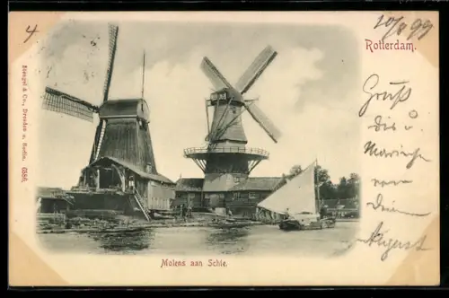 AK Rotterdam, Mühlen an de Schie