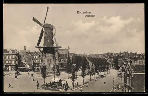 AK Rotterdam, Oostplein, Windmühle