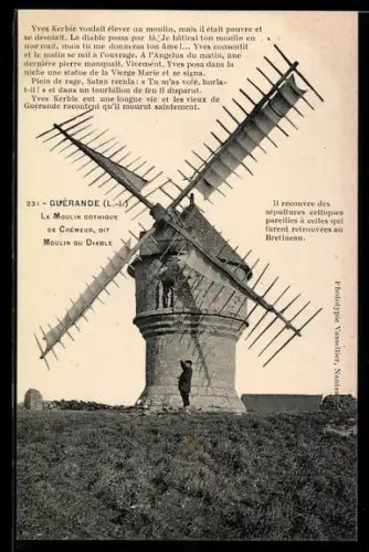AK Guérande /L.-I., Le Moulin gothique de Crémeur, dit Moulin du Diable