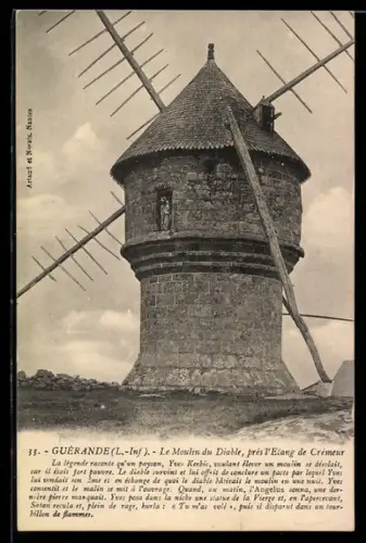 AK Guérande /L.-I., Le Moulin du Diable, pres l`Etang de Crémeur