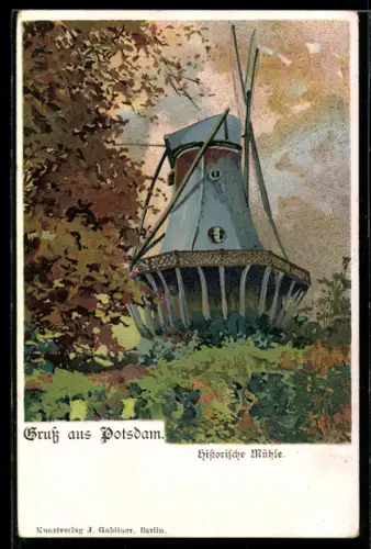 Lithographie Potsdam, Historische Mühle