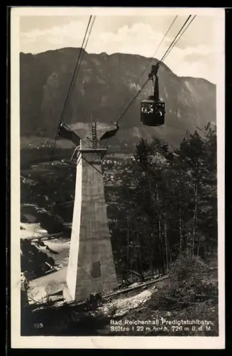 AK Bad Reichenhall, Predigtstuhlbahn mit Blick ins Tal