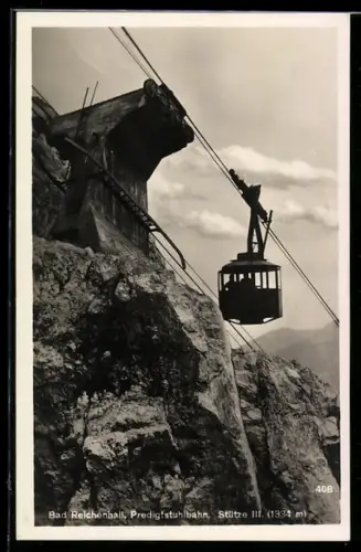AK Bad Reichenhall, Predigtstuhlbahn, Stütze III. und Kabine
