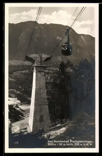 AK Bad Reichenhall, Predigtstuhlbahn mit Blick ins Tal