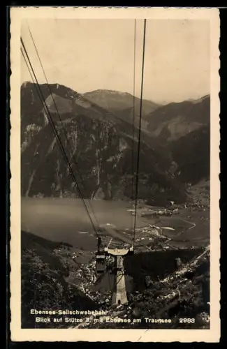 AK Ebensee, Seilbahn, Blick auf Stütze II.
