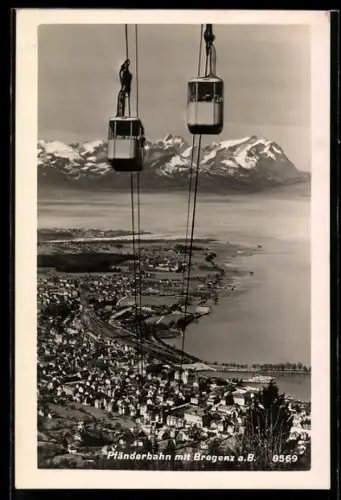 AK Bregenz a. B., Teilansicht mit Seilbahn