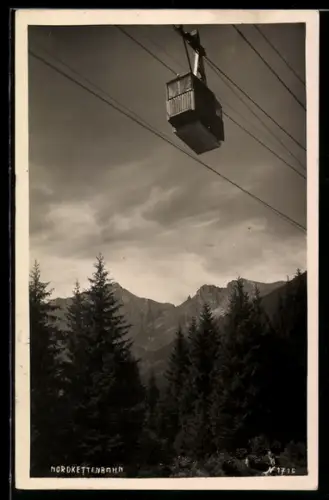 AK Nordkettenbahn, Gondel mit Bergpanorama