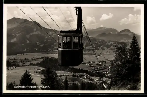 AK Oberstdorf, Nebelhornbahn mit Ortsansicht