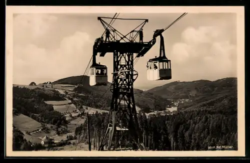 AK Freiburg i. Br., Seilbahn a. d. Schauinsland, Panorama