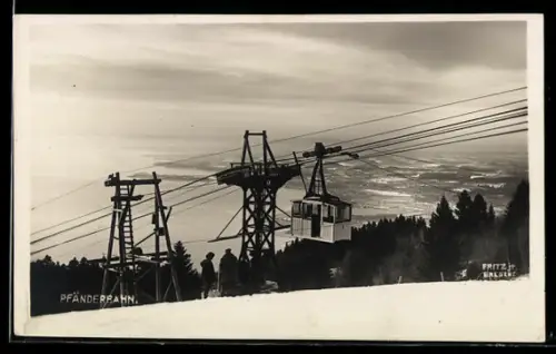 AK Pfänderbahn, Seilbahn mit Blick ins Land