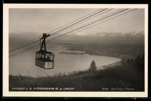 AK Bregenz a. B., Pfänderbahn über der Landschaft