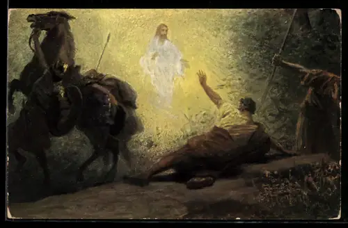 AK Bild aus dem Neuen Testament, Pauli Bekehrung