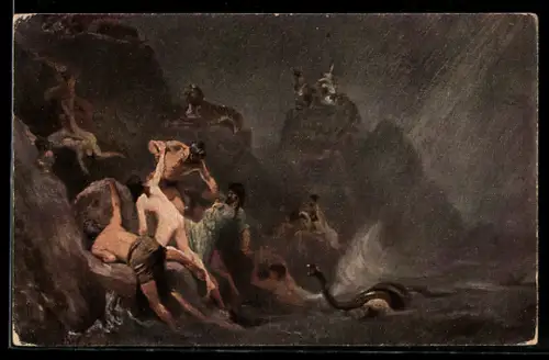 AK Serie: alttestamentliche Bilder, die Sintflut