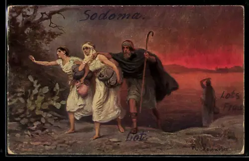 Künstler-AK Die heilige Schrift, Lot's Errettung