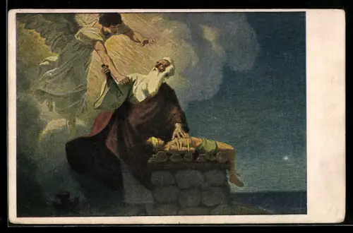 AK Serie: Bilder aus der Bibel, das Opfer Abrahams