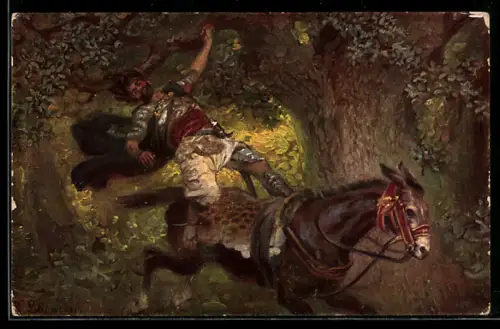 AK Absaloms Ende, Reiter fällt, Bibel