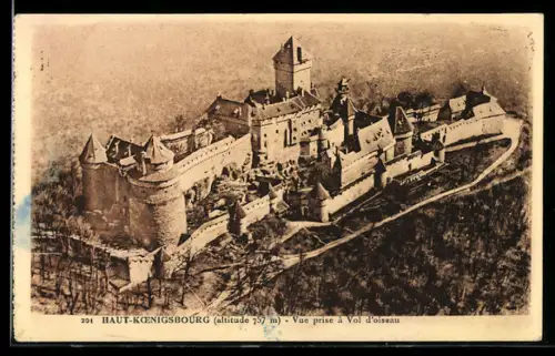 AK Haut-Koenigsbourg /Alsace, Chateau, Vue prise à Vol d`oiseau