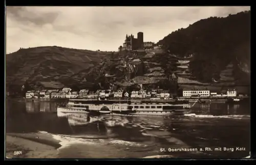 AK St. Goarshausen /Rh., Ort mit Burg Katz
