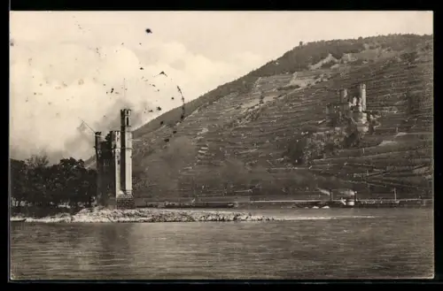 AK Burg Ehrenfels, Ansicht mit Mäuseturm