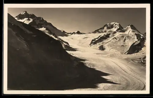AK Eggishorn, Blick auf Aletschgletscher, Jungfrau und Mönch