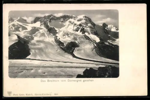 AK Das Breithorn vom Gornergrat gesehen, Gletscher