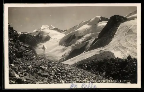 AK Oelgrubenjoch und Wildspitze mit Gletscher