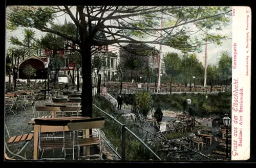 AK Hamburg-Othmarschen, Gasthaus Elbschlucht Alex Brodewolt, mit Gartenpartie