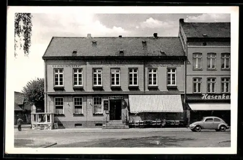 AK Mölln i. Lbg., Thran`s Gaststätte Heino Förster, Frontansicht mit benachbartem Geschäft
