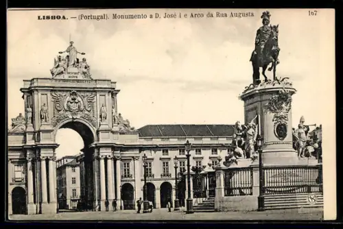 AK Lisboa, Monumento a D. José i e Arco da Rua Augusta