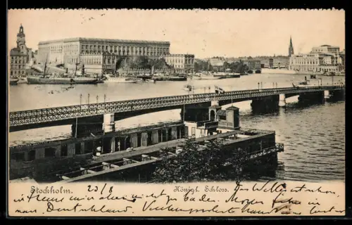 AK Stockholm, Königl. Schloss mit Brücke