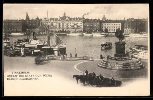 AK Stockholm, Gustaf III:S Staty och södra Blasieholmshamnen