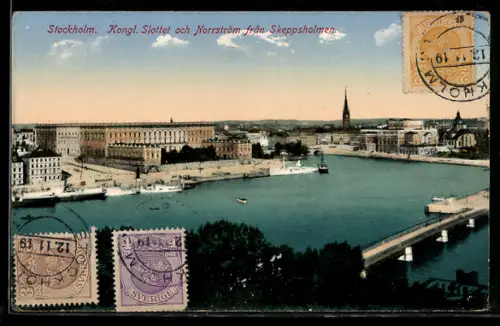 AK Stockholm, Kongl. Slottet och Norrström fran Skeppsholmen