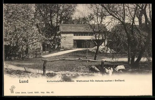 AK Lund, Kulturhistorisk Museum, Wisthusbad fran Asheda socken i Smaland