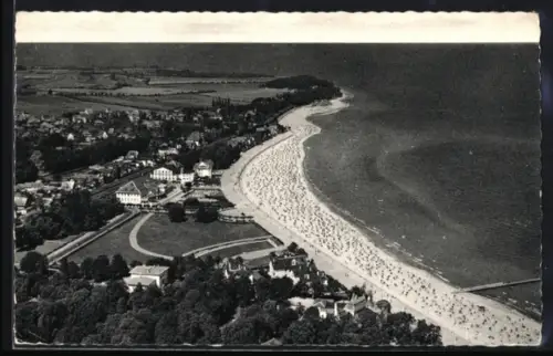 AK Travemünde, Strandpromenade, Ostsee, Luftaufnahme
