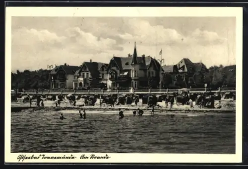 AK Travemünde, Strandpromenade, Villen, Badegäste