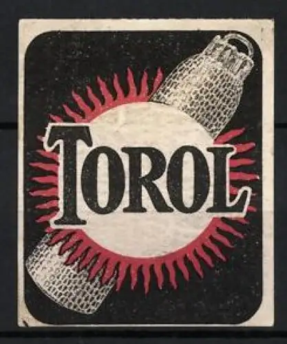 Reklamemarke Torol, Glühstrumpf für Gaslampen, Glühstrumpf mit Firmenlogo