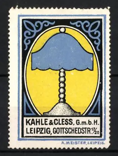 Reklamemarke Leipzig, Kahle & Cless GmbH, Beleuchtungskörper, Stehlampe