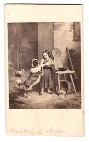 Fotografie unbekannter Fotograf und Ort, Gemälde Mütterliche Besorgnis