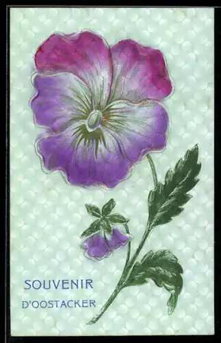 Präge-Airbrush-AK Ooosacker, Veilchen, Souvenir