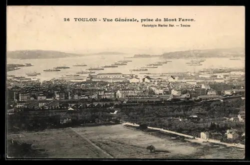 AK Toulon, Vue Générale prise du Mont Faron