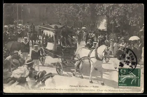 AK Toulon, Funérailles des victimes de la Couronne: Char du Matelot Gressier
